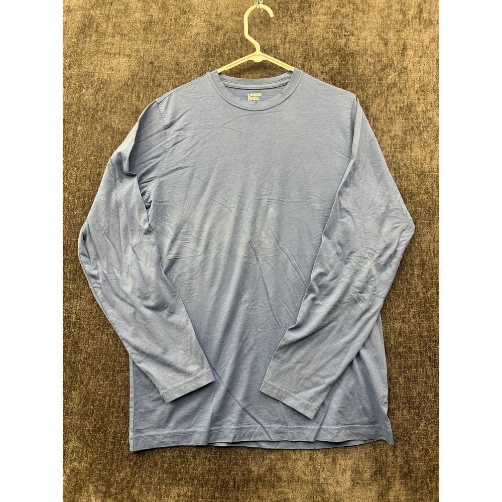 Lands' End Shirt Mens M/T(38-40) Blue Comfort Retro Long Sleeve Everyday Wear